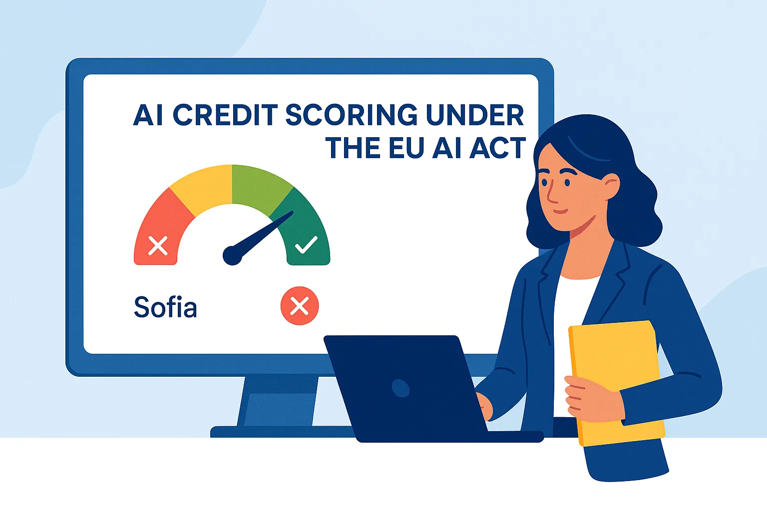 Sofia, Chief Risk Officer at EuroBank, analyzes transparent credit decisions on her dashboard