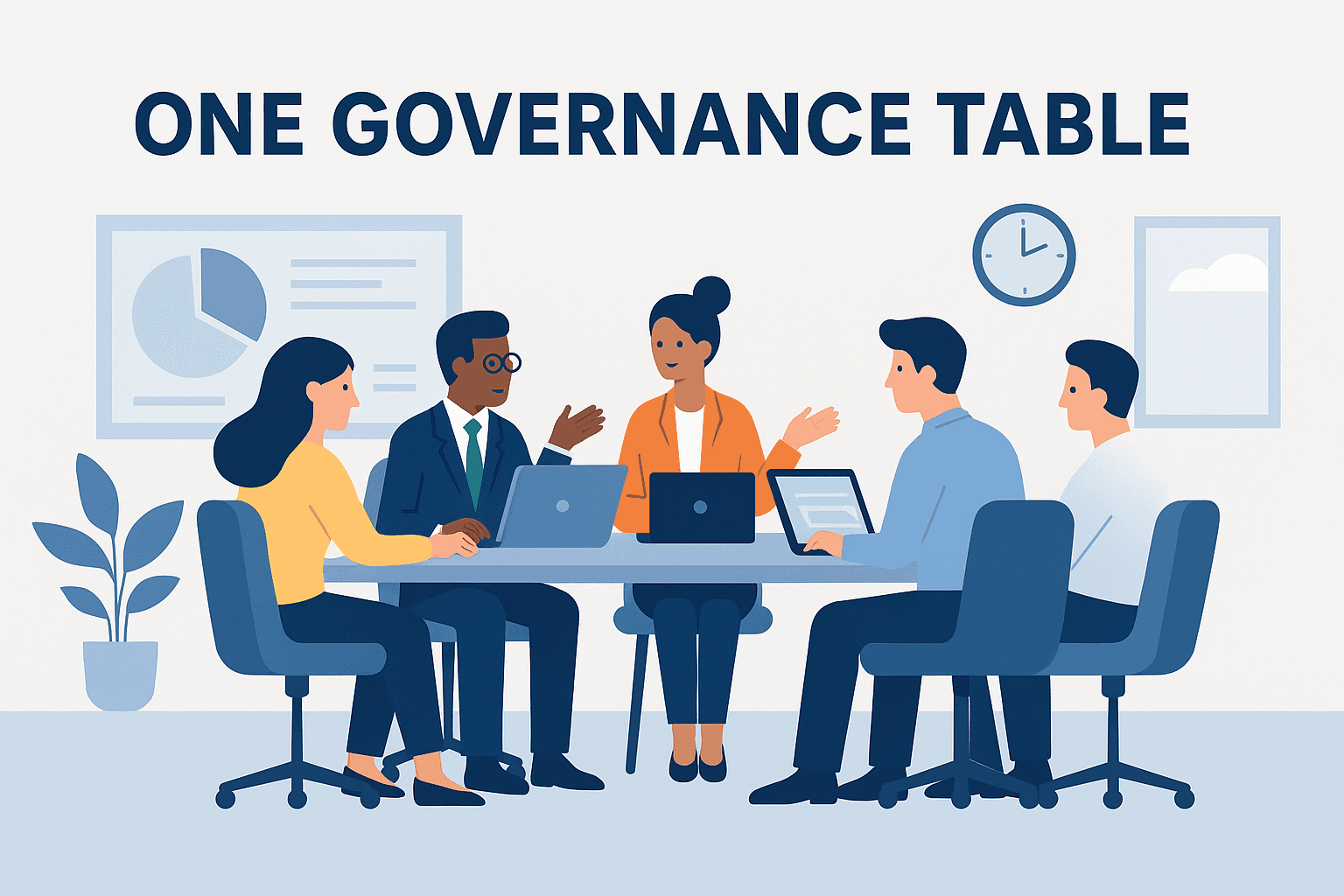 Maandelijkse governance meeting met stakeholders uit verschillende afdelingen rondom AI performance en fairness metrics