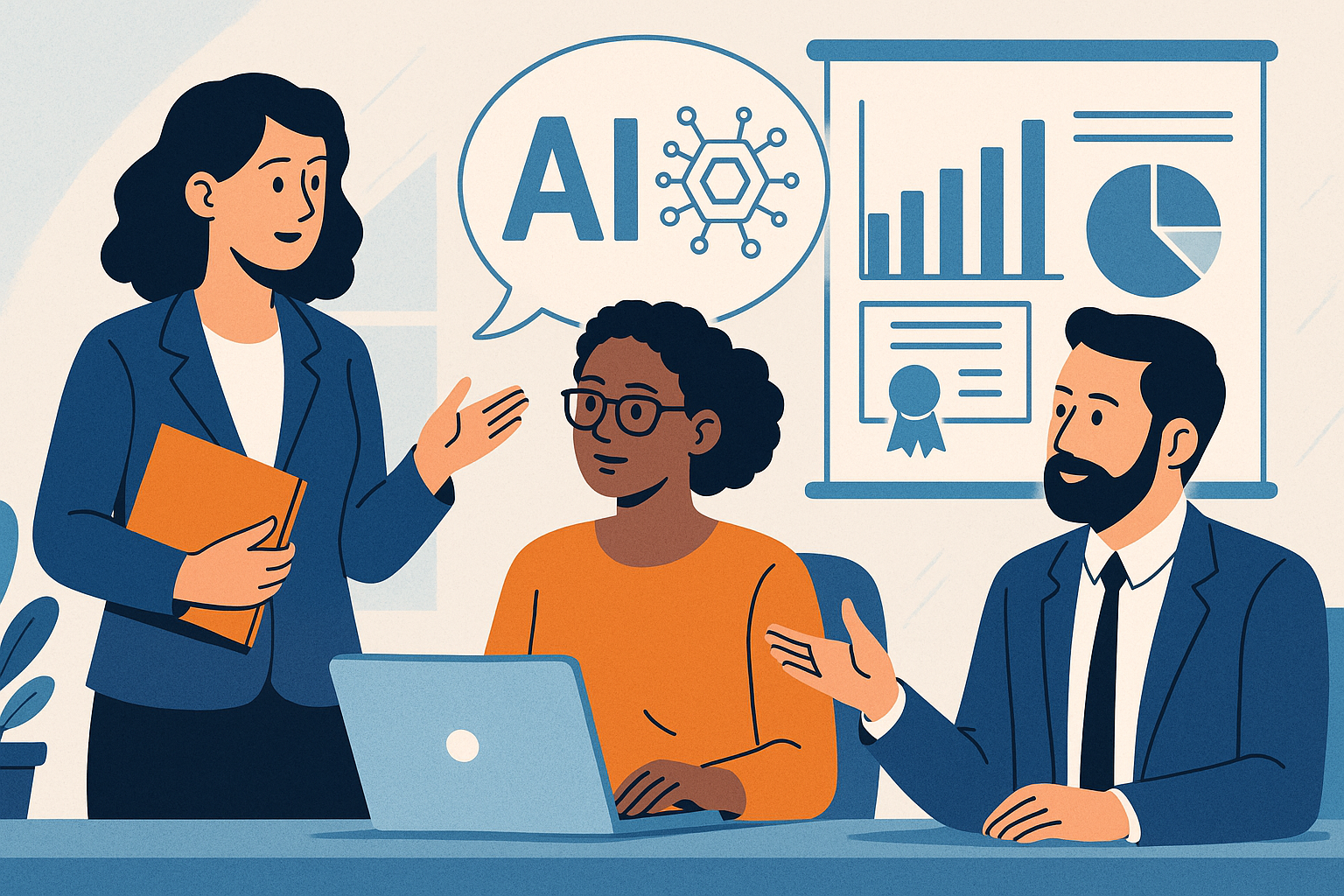 Graph showing the ROI of AI literacy with break-even after 8 months